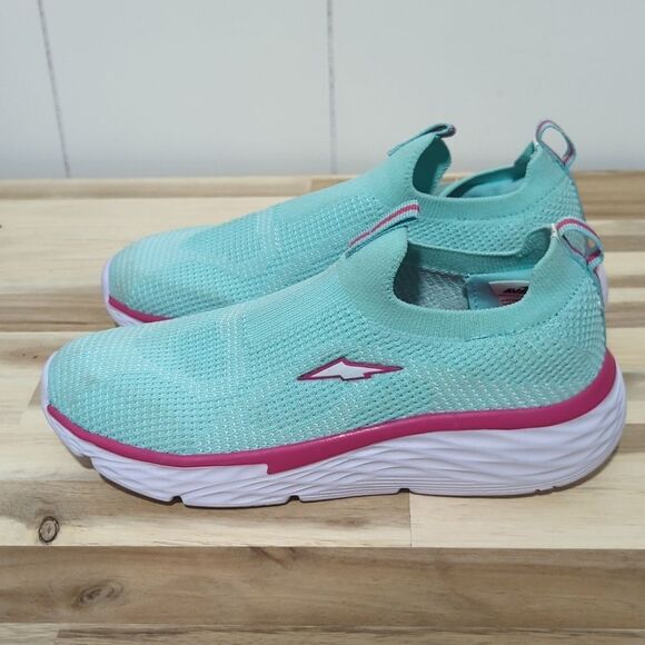 Avia Big Girl Slip On Aqua Sneakers Knit Shoe Size 2 - Picture 5 of 8